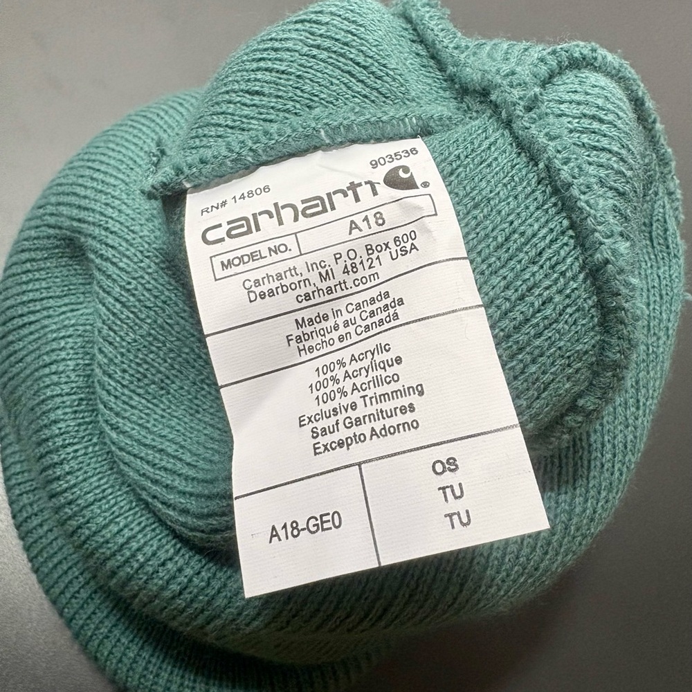 CARHARTT Knit Cuff Beanie In Turquoise - Picture 3 of 3
